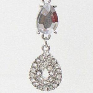 Bijou Drive Silver with rhinestones dangle fishhook earrings